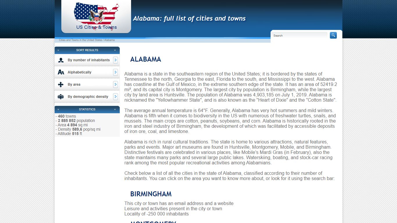 Alabama: full list of cities and towns - citydirectory.us